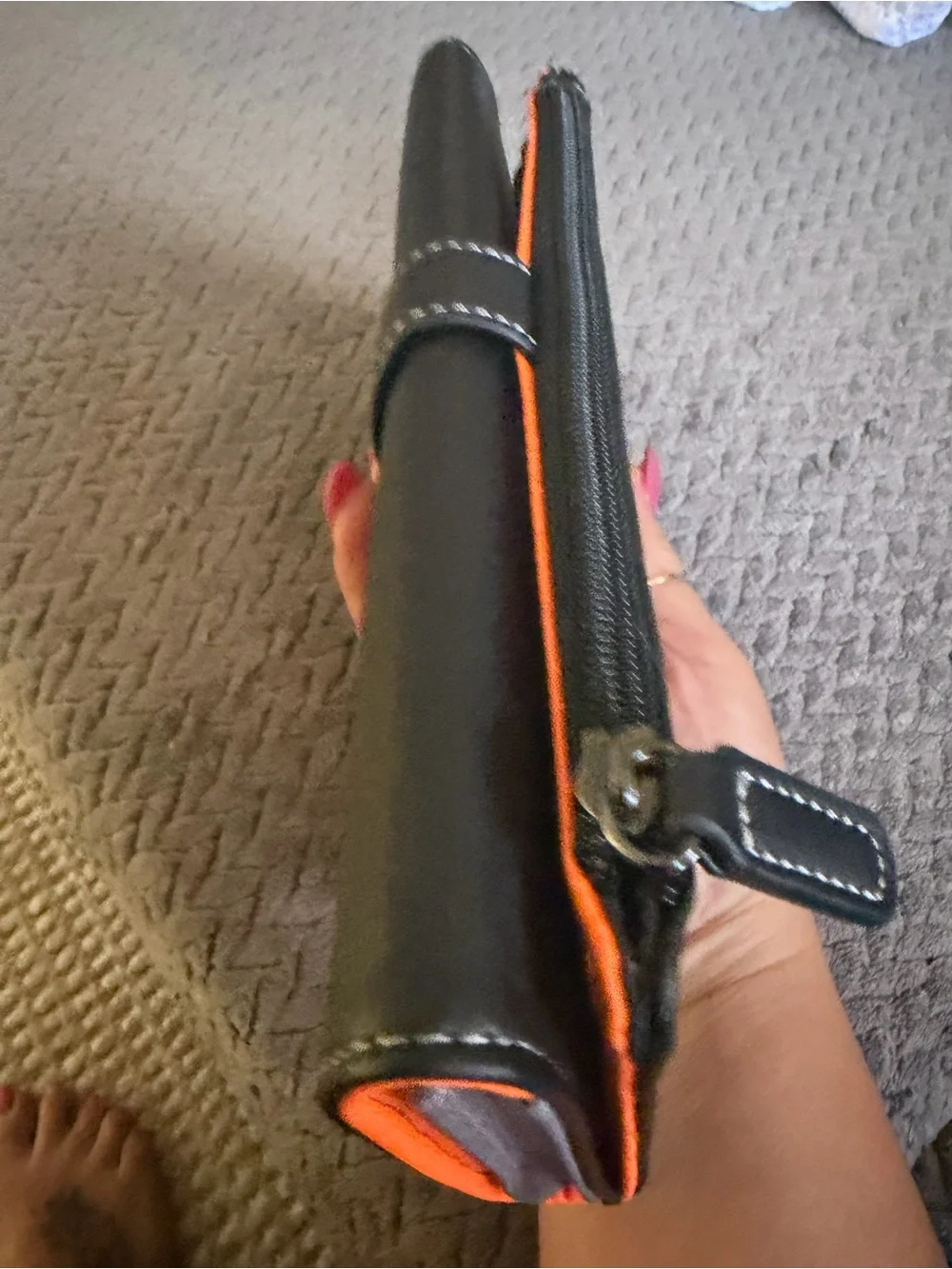 Harley-Davidson Black Leather Snap-trifold Closure Accessory Roll